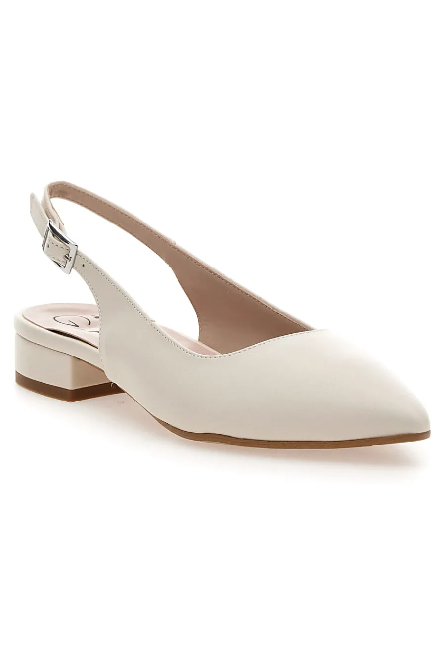 PITTARELLO GLAM Décolleté slingback con tacco basso 83 PANNA Sale