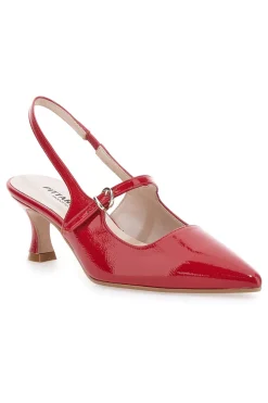 PITTARELLO Décolleté Slingback Rosse a Punta Effetto Vernice P507 Online