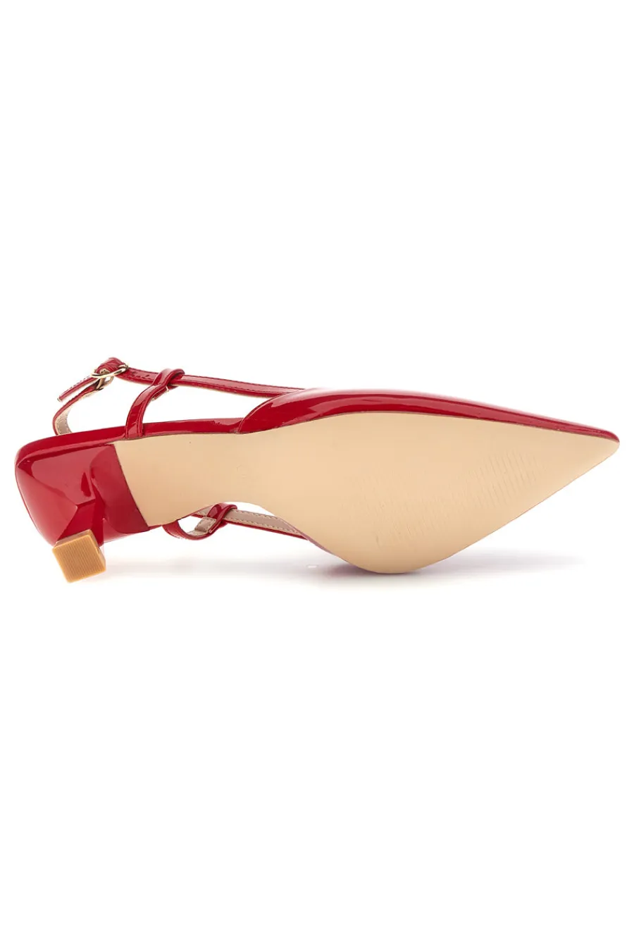 FIRST LADY Décolleté slingback rosse effetto vernice P669 ROSSO New