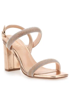 THE FIRST Die ersten 256 Roségold-Sandalen mit Absatz ROSE, GOLD, KRISTALL Discount