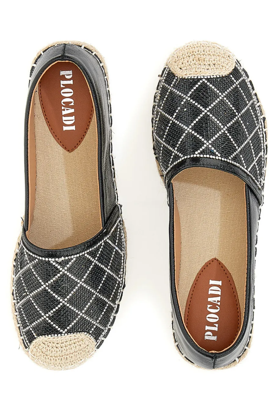 PLOCADI Espadrillas 8055 Nere con strass Discount