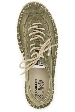 Uomo PITTARELLO SUN Espadrillas verdi con lacci in tessuto SGMS2508