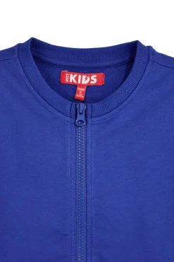 PITT KIDS Felpa blu con zip e stampa decorativa PT-G-F-9017