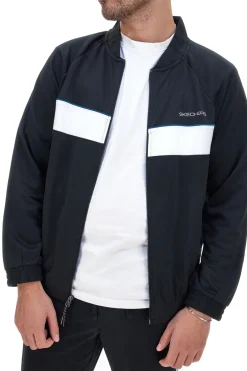 Uomo SKECHERS Fepa Nera Senza Cappuccio Preier Track Jacket