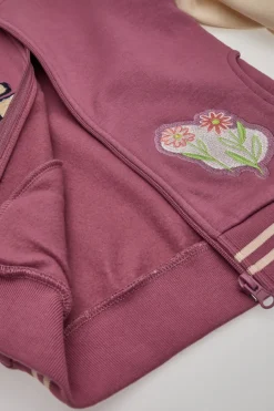 PITT KIDS Felpa Panna e Rosa con Cerniera Centrale 01