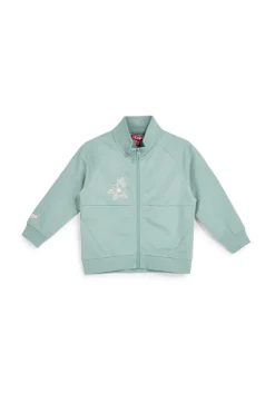 PITT KIDS Felpa verde con zip e stampa floreale PT-G-F-900