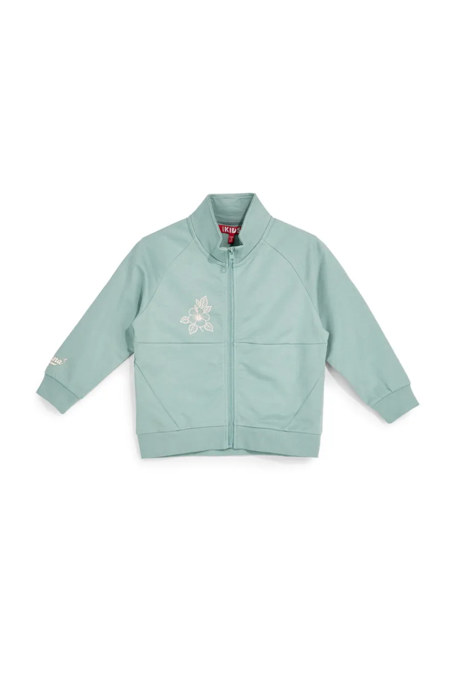 PITT KIDS Felpa verde con zip e stampa floreale PT-G-F-900