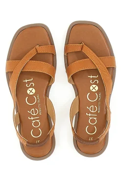 Donna CAFÈ COST Flache Sandalen von Vafè kosten 14915 Leder