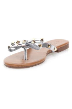 MON DIEU Flip-Flops mit ner Schleife und Nieten PREA842 Hot