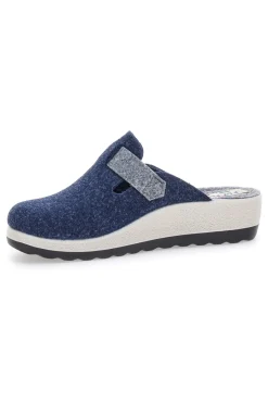 FLY FLOT 904W68FR Blaue Hausschuhe mit verstellbarer Schnalle und zweifarbiger Sohle BLUE Sale