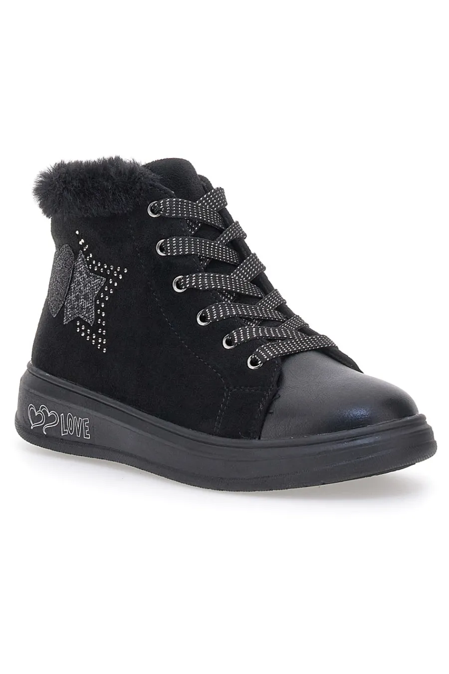 GRAZIE Gepolsterte e Mid-Cut-Sneaker mit Reißverschluss und Fell 1719