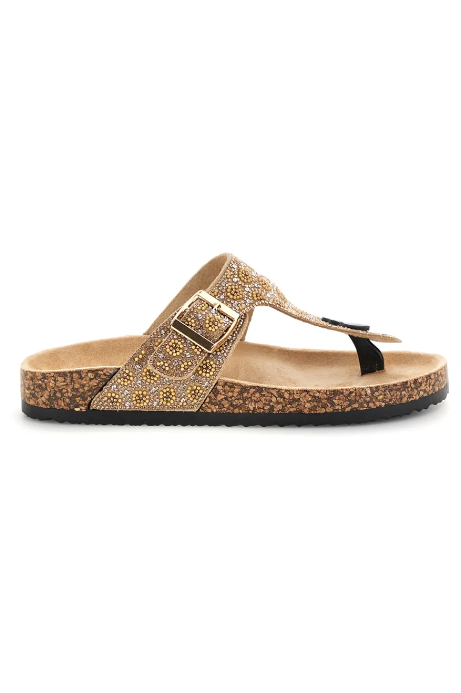 PRIMA RIGA Gold Zehensteg Hausschuhe mit Strass 15612 CHAMPAGNER Clearance