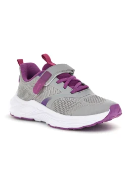 DIADORA Graue Turnschuhe mit rosa Einsätzen und Klettverschluss Snipe 4 Jr