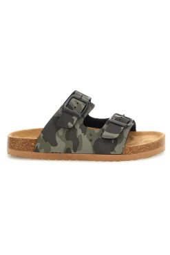 PITT KIDS Grüne Camouflage Hausschuhe mit Doppelschnalle Pitt Kinder 14606