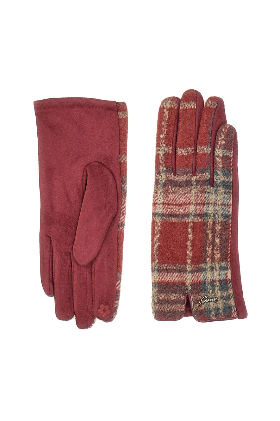 GMV Guanti Tartan Bordeaux GianMarco Venturi 62960