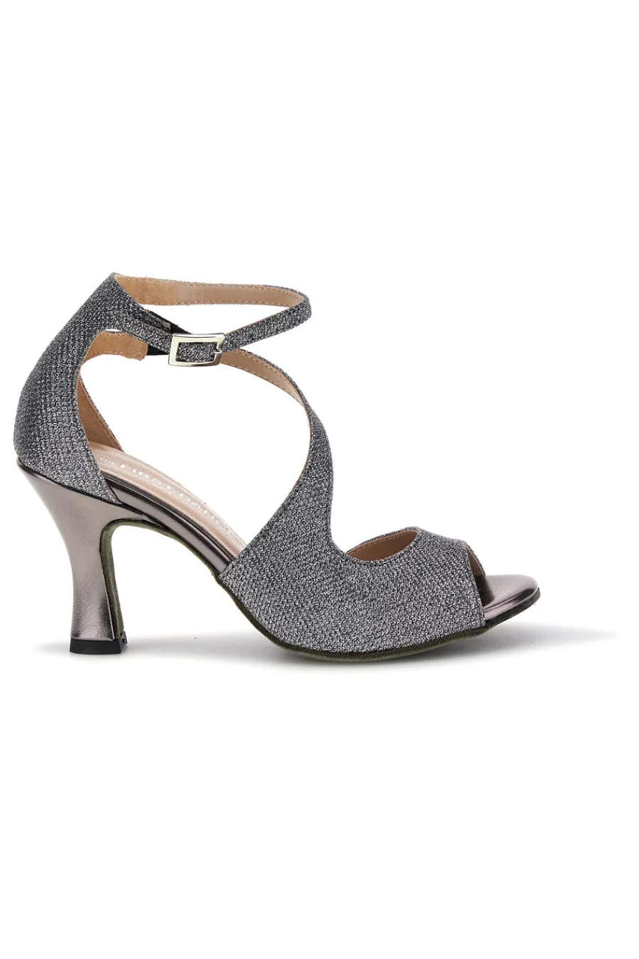 THE FIRST DANCE Gunmetal Glitzer Sandalen mit hohem Absatz 6514 METALLGRAU Hot