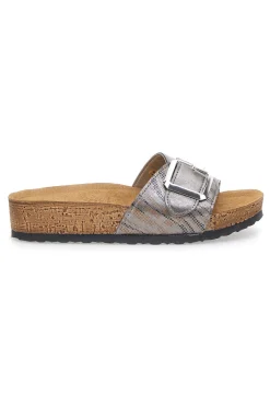 INBLU Hausschuhe mit Maxi-Schnalle 32 NM Anthrazit METALLGRAU Sale