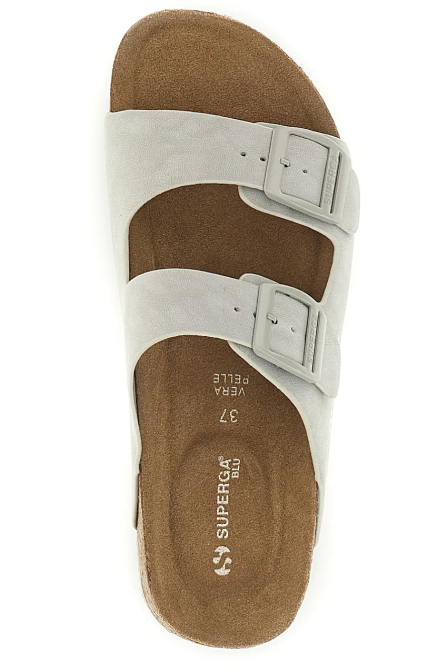 Donna SUPERGA Hellgraue Hausschuhe mit doppelter Schnalle S11U109