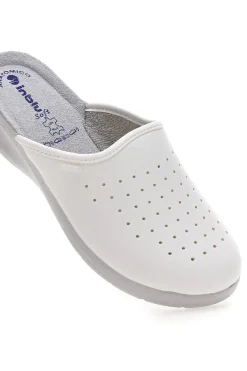 INBLU 5033 e perforierte Berufspantoffeln mit anatomischem Fußbett WEIß Hot