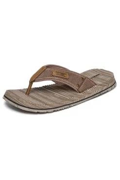 Uomo SKECHERS Infradito marroni con fascia in tessuto Quill Sea Side