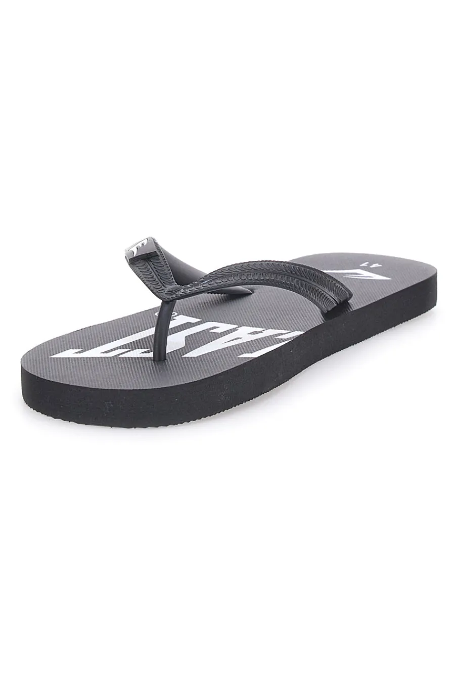Uomo EVERLAST Infradito nere con stampa logo bianco EV010