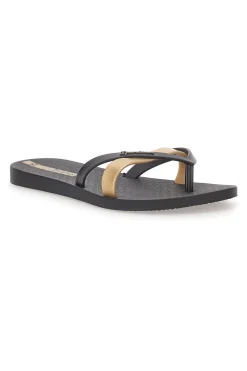 Donna IPANEMA Infradito nere e oro con doppia fascia IP81805