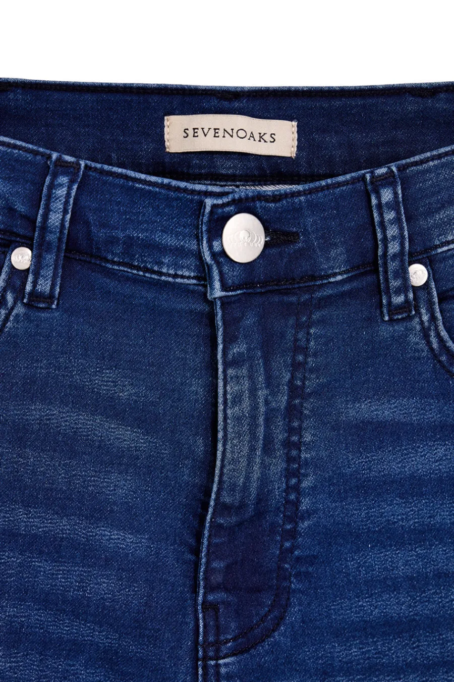 Uomo SEVENOAKS Jeans blu effetto lavato con cinque tasche 4043