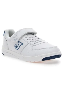 JOMA W Harvard JR 2543 weiße Sneakers mit blauen Details und Klettverschluss