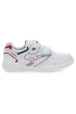 JOMA W.School JR 2506 weiße Sneakers mit roten Details und Doppelriemen