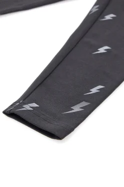 PITT KIDS Leggings Neri con Saette Grigie 013