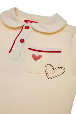 PITT KIDS Maglia Bianca a Maniche Lunghe con Colletto 00