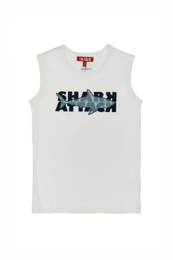PITT KIDS Maglia Smanicata Shark Bianca 05020