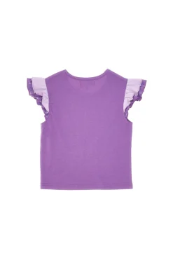 PITT KIDS Maglietta Girocollo con Maniche s Sbuffo Viola PT-K-T-702