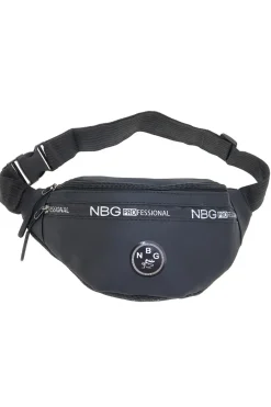 Donna NBG Marsupio nero con tasche zip Indigeno metropolitano 8159-A