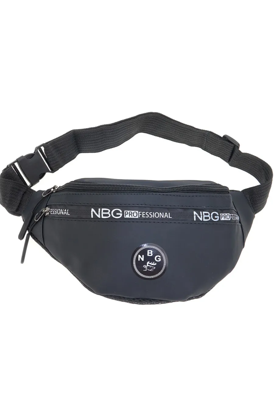 Donna NBG Marsupio nero con tasche zip Indigeno metropolitano 8159-A