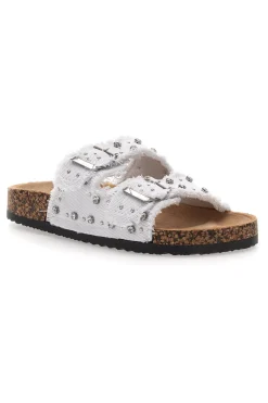 ME u0026 ME Me & Me 12502 Damen-Sandalen aus em Denim mit doppeltem Fransenband und Nieten Outlet