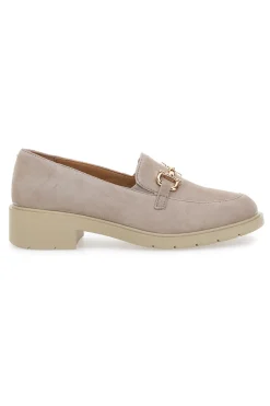 MIO TEMPO Mocassini Beige con Morsetto Dorato 21216