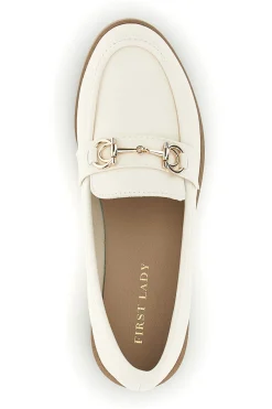 FIRST LADY Mocassini in tessuto con morsetto P675 BEIGE