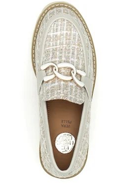 LE HAVRE PARIS Mocassini in tessuto intrecciato con morsetto BL60303C BEIGE Clearance