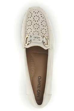 MIO TEMPO Mocassini beige traforati con zeppa MINA910 New