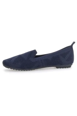 THE FIRST Mocassini blu in tessuto con soletta morbida PRESZ32 NAVY Clearance
