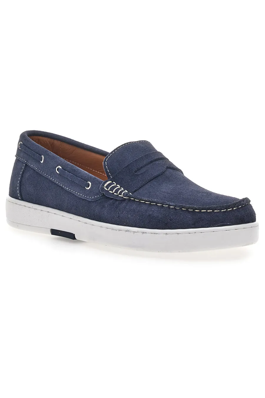 Uomo MAX DILLAN Mocassini Blu In Vera Pelle Scamosciata 0