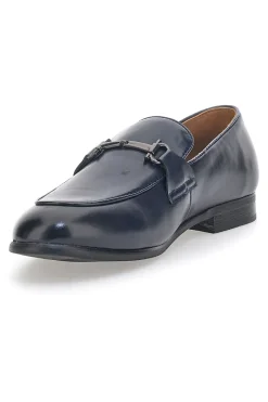 Uomo SOLO SOPRANI Mocassini Blu Lucidi 819