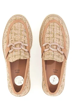 LE HAVRE PARIS Mocassini in tessuto intrecciato con morsetto BL60303C CAMEL Clearance