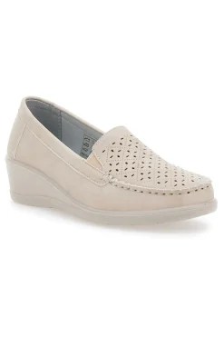 PRIMA RIGA Mocassini con Zeppa 4320 BEIGE New