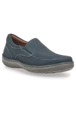 Uomo JOHES LAND Mocassini Jeans in Pelle Nbuk Cuciti a Mano 2779