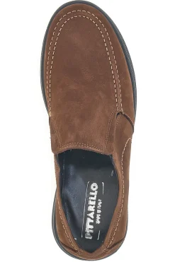Uomo PITTARELLO Mocassini marroni in pelle con inserti elastici 3