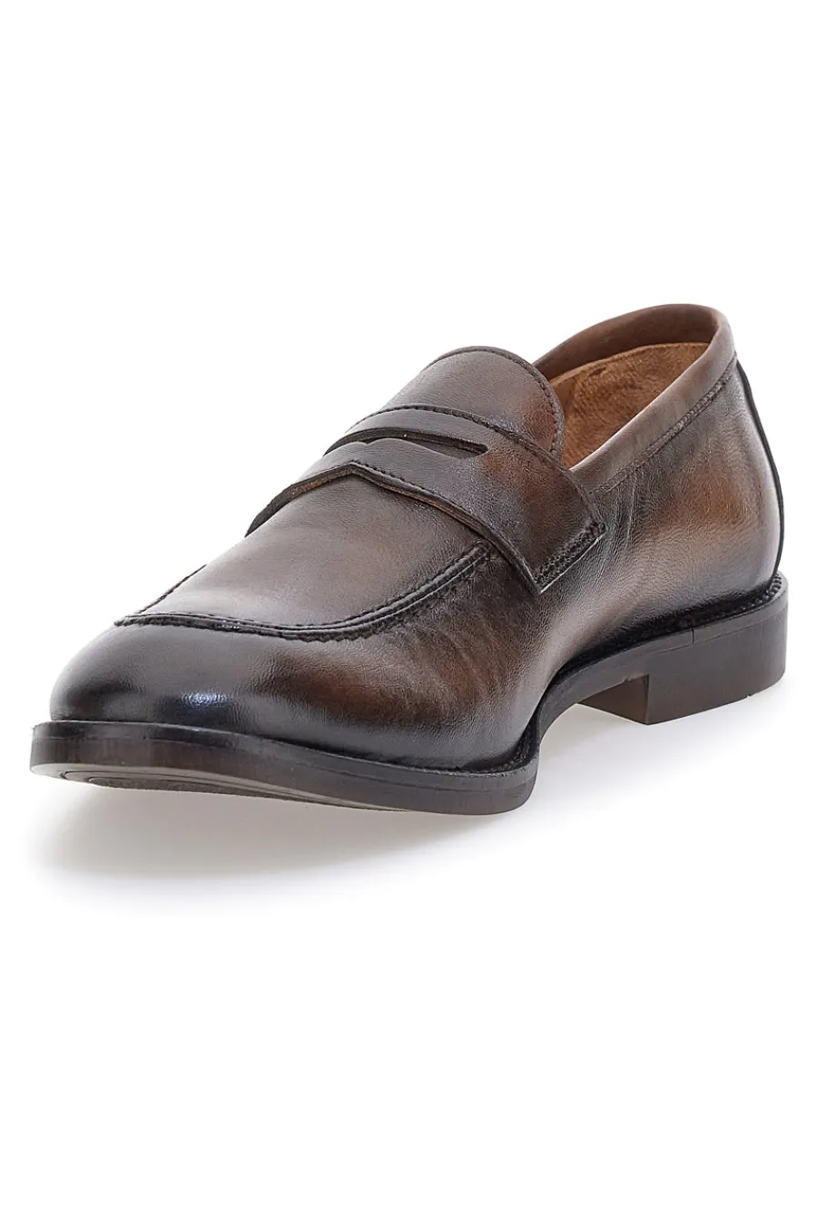 Uomo PITTARELLO PLUS Mocassini marroni pelle made in Italy 56
