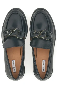 MARIELLA BURANI Mocassini Neri con Catena Nera e Oro 50881678 Clearance