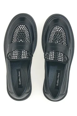 GMV Mocassini neri con perline e brillanti su tomaia GIANMARCO VENTURI MO0321 SCHWARZ Discount
